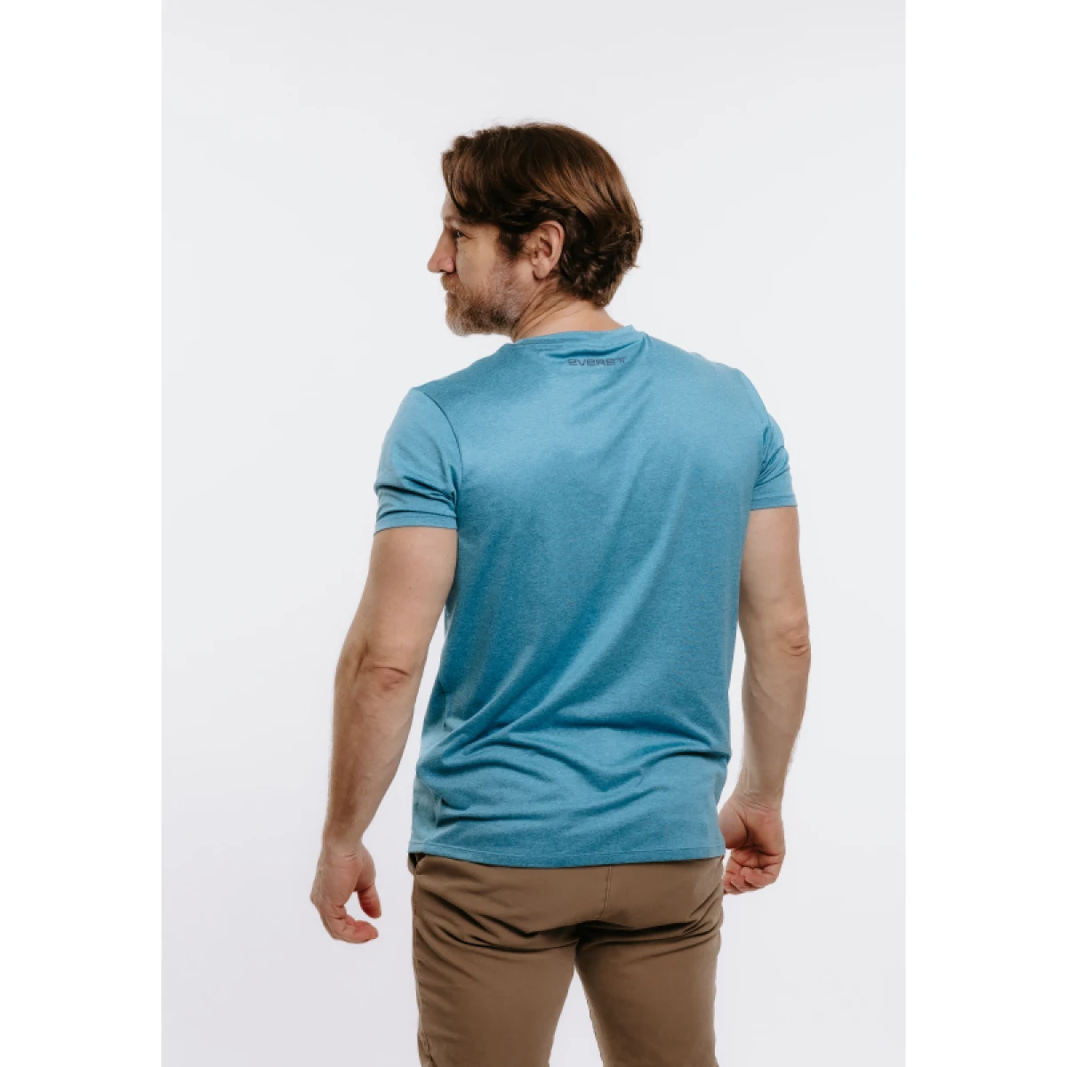 Pánske turistické tričko s krátkym rukávom EVERETT TecShirt M blue melange · záber 3