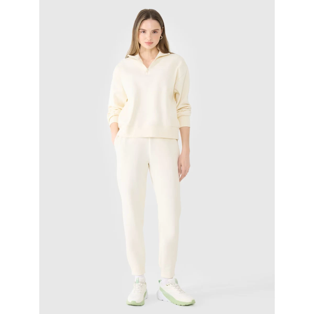 Dámska mikina so zipsom 4F SWEATSHIRT F1545-11S-OFF WHITE · záber 5