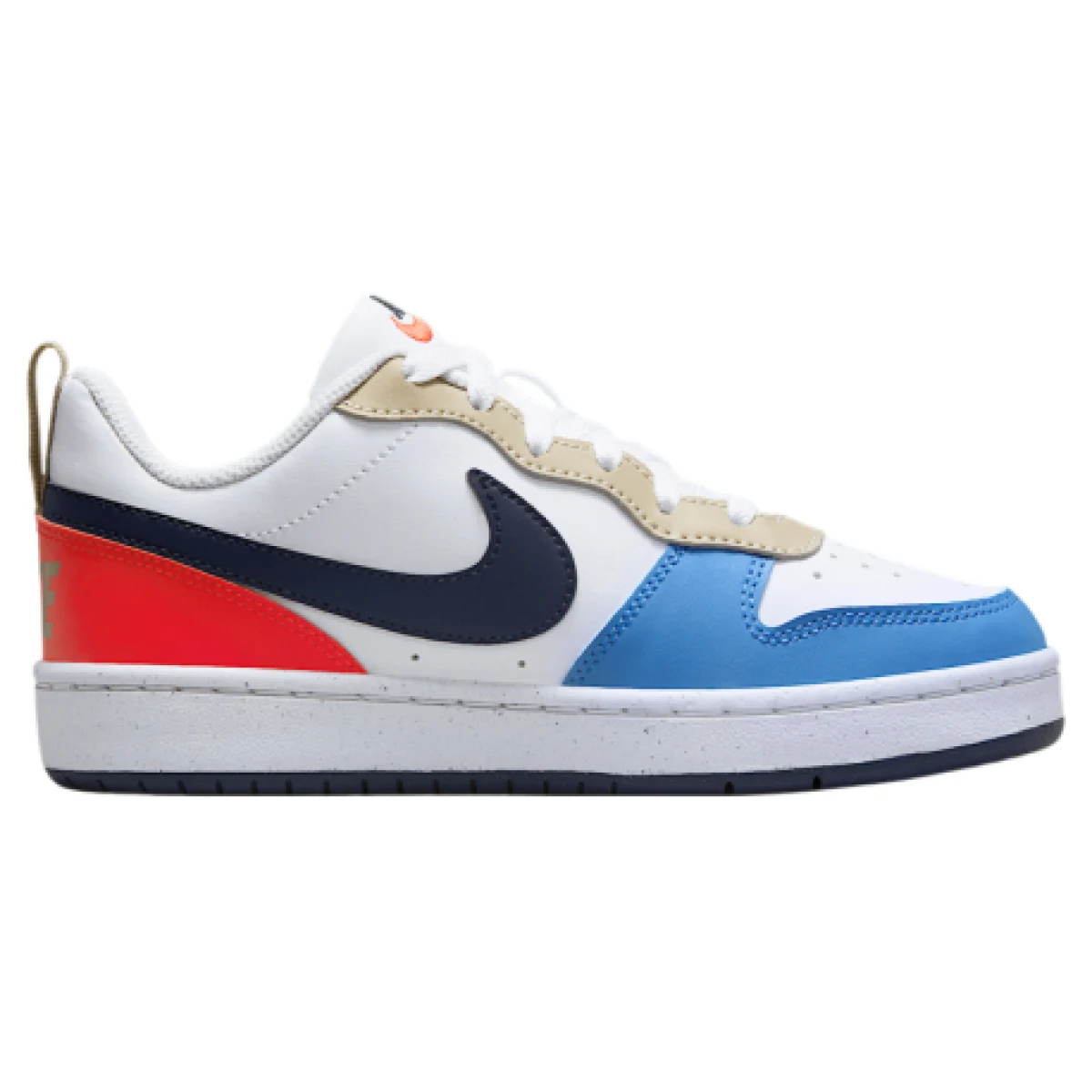 Chlapčenská rekreačná obuv NIKE Court Borough Low Recraft Jr white light crimson blue beyond thunder blue · záber 1