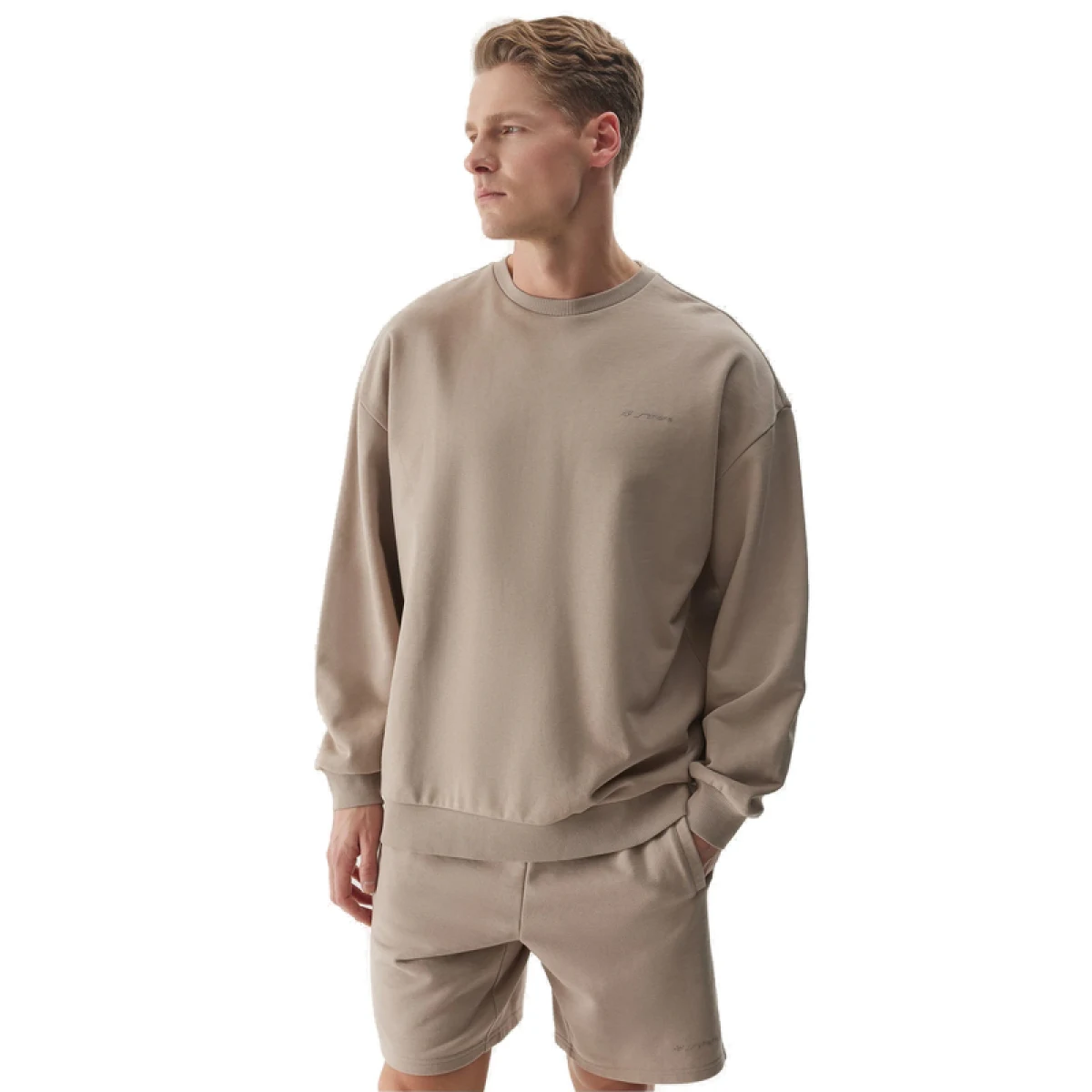 Pánska mikina 4F SWEATSHIRT-WSS24TSWSM1027-83S-BEIGE · záber 3