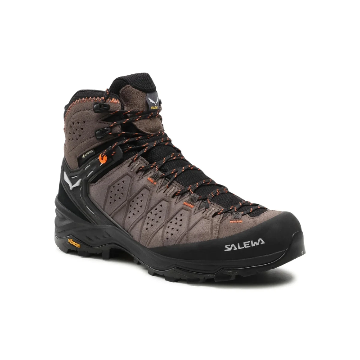 Pánska členková turistická obuv SALEWA Alp Trainer 2 Mid GTX M wallnut fluo orange · záber 2