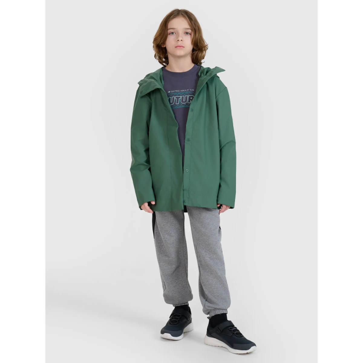 Chlapčenská nepremokavá bunda 4F JUNIOR JACKET-JWSS25TJACU213-41S-GREEN · záber 5