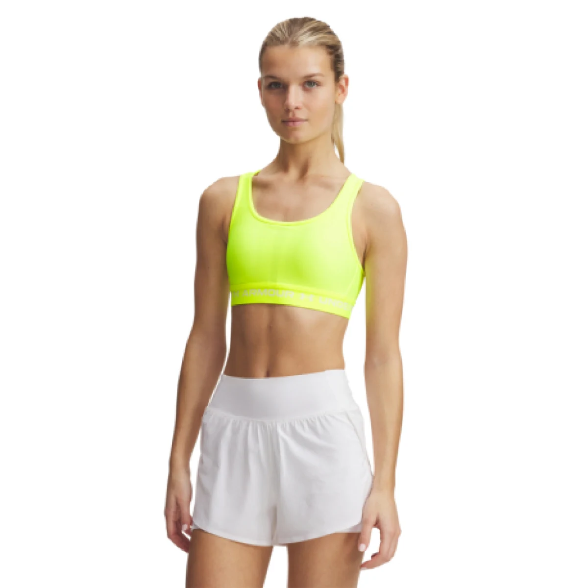 Dámska tréningová športová podprsenka UNDER ARMOUR Crossback Mid Bra-YLW · záber 1