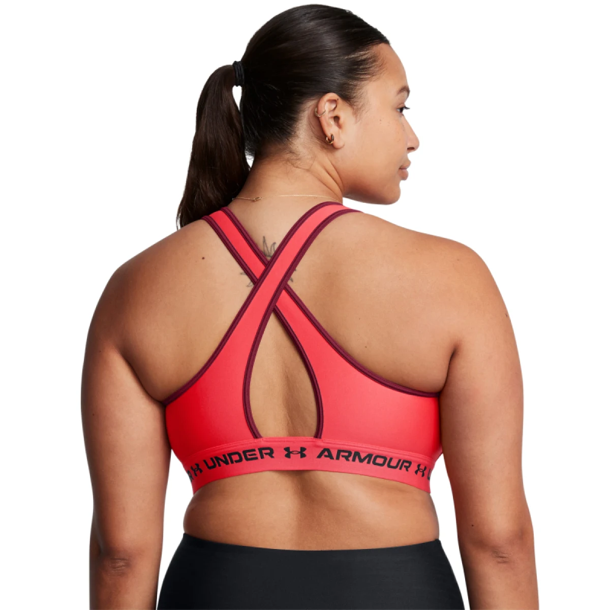 Dámska tréningová športová podprsenka UNDER ARMOUR Crossback Mid Bra-RED · záber 4