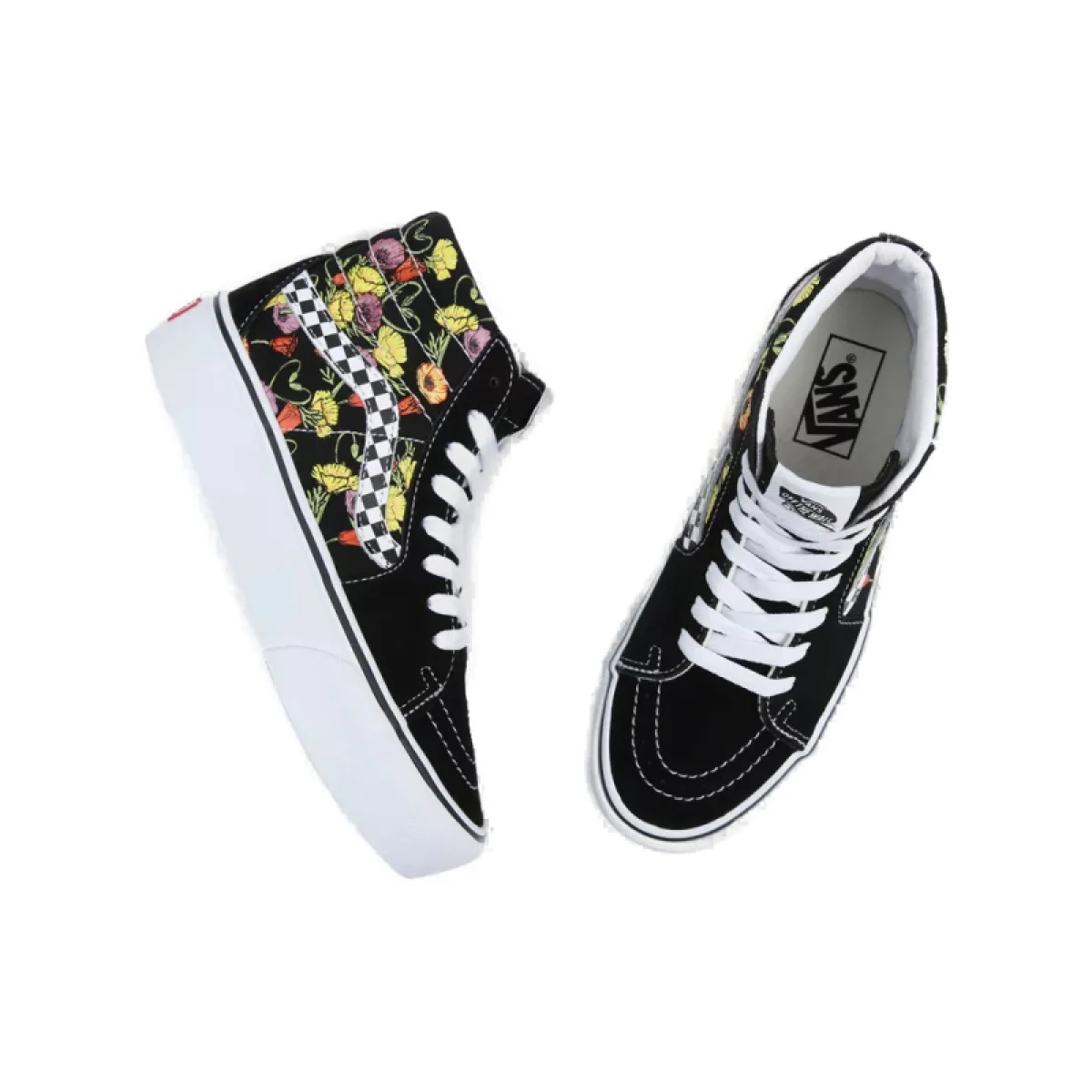 Dámska vychádzková obuv VANS UA SK8-HI Platform 2.0 poppy checkerboard black multi · záber 4