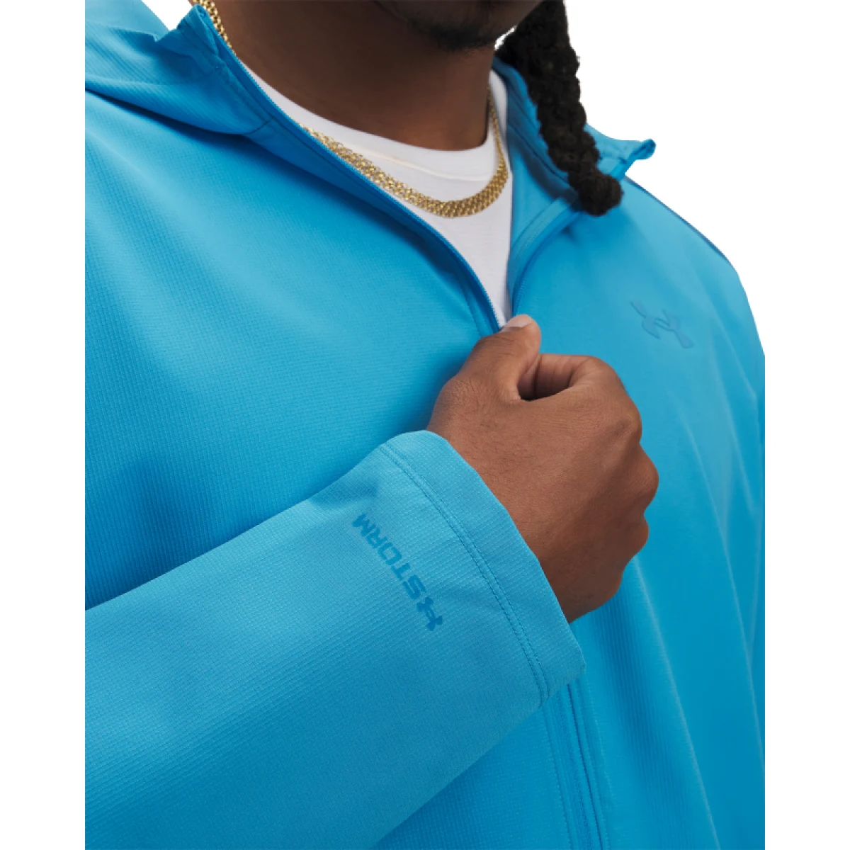 Pánska bežecká bunda UNDER ARMOUR UA Launch Hooded Jacket-BLU · záber 2