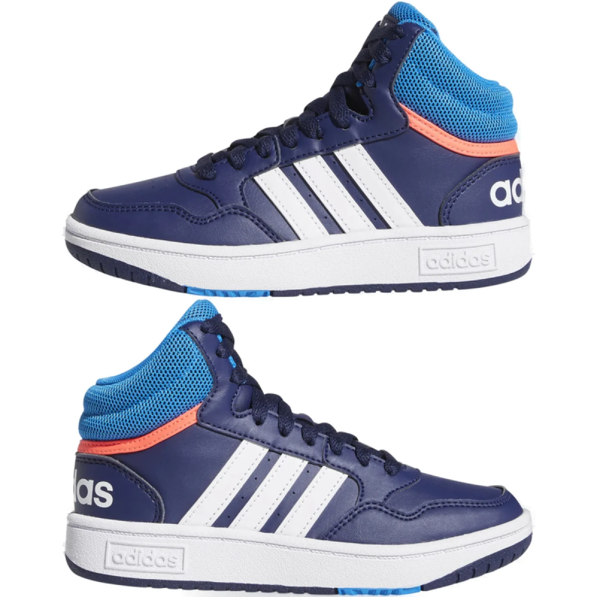 Chlapčenská rekreačná obuv ADIDAS Hoops 3.0 Mid K dark blue blue rush turbo · záber 4
