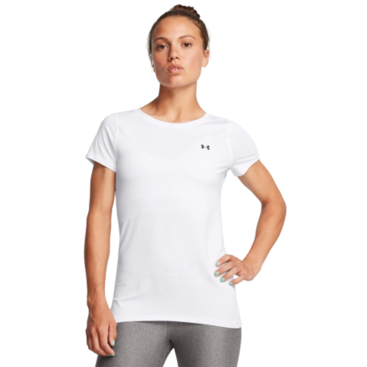 Dámske tréningové tričko s krátkym rukávom UNDER ARMOUR Tech Mesh SS-WHT · záber 1