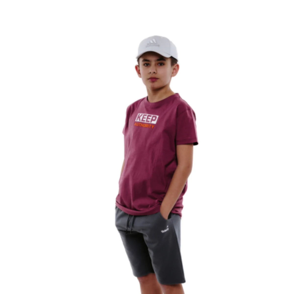 Chlapčenské tričko s krátkym rukávom AUTHORITY T-KEEPON B burgundy · záber 1