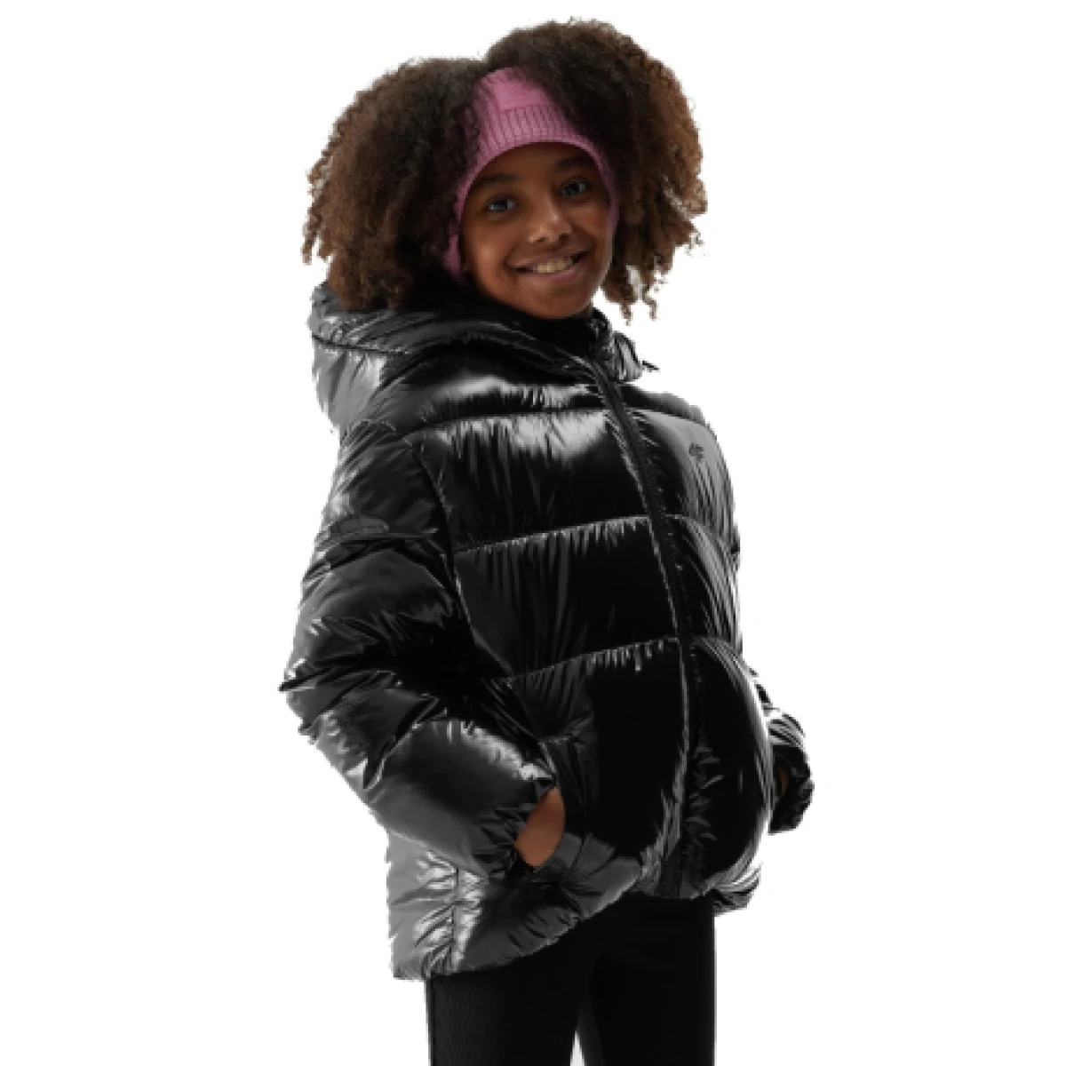 Dievčenská bunda 4F JUNIOR DOWN JACKET-JAW23TDJAF267-21S-BLACK · záber 1