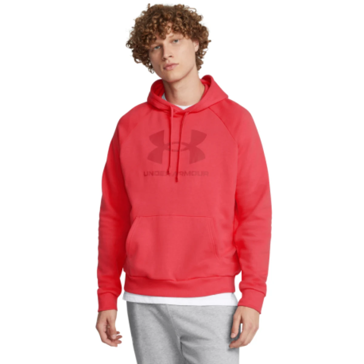 Pánska zateplená mikina s kapucňou UNDER ARMOUR UA Rival Fleece Logo HD-RED I · záber 1
