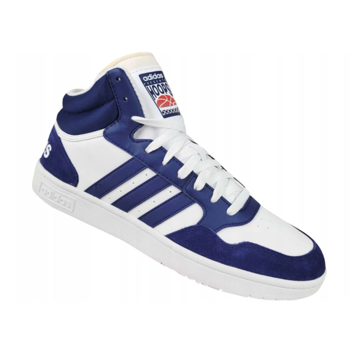Pánska vychádzková obuv ADIDAS Hoops 3.0 Mid cloud white dark blue dark blue · záber 4