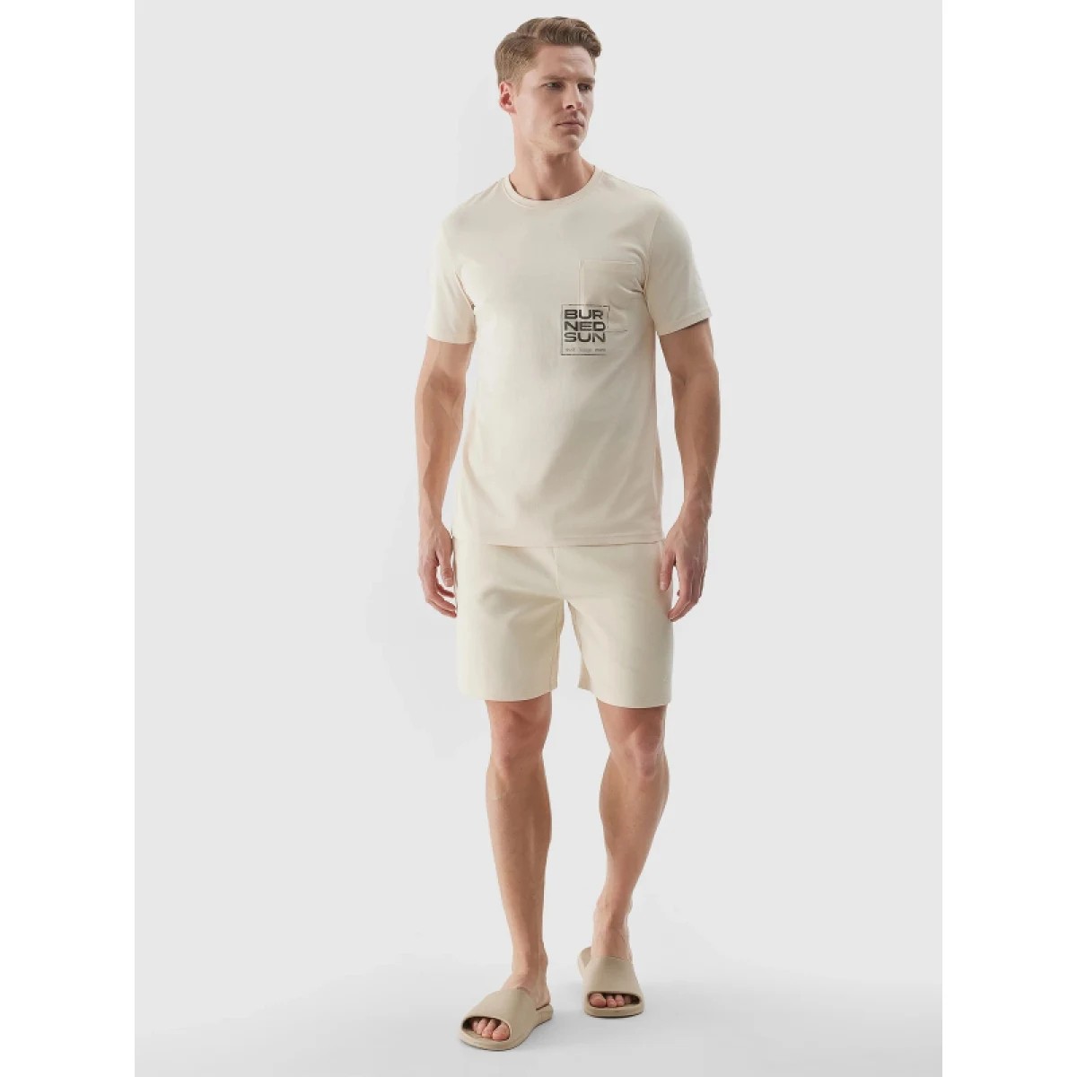 Pánske tričko s krátkym rukávom 4F TSHIRT-4FWSS24TTSHM1284-83S-BEIGE · záber 4