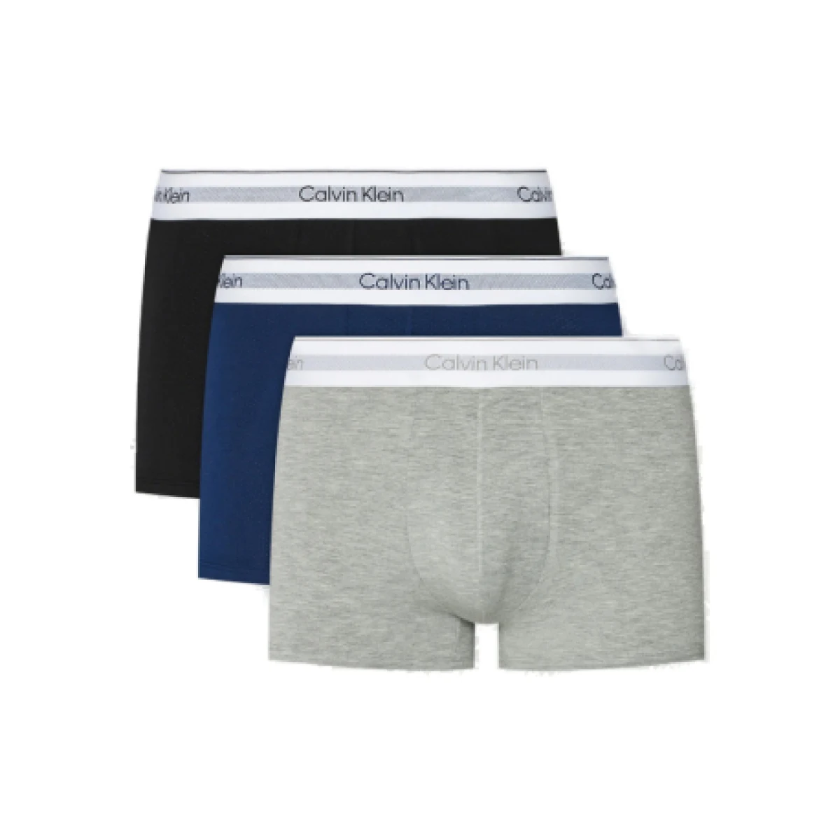 Pánske boxerky CALVIN KLEIN 3 PACK-TRUNK-BLACK, NEW NAVY, GREY HEATHER · záber 1