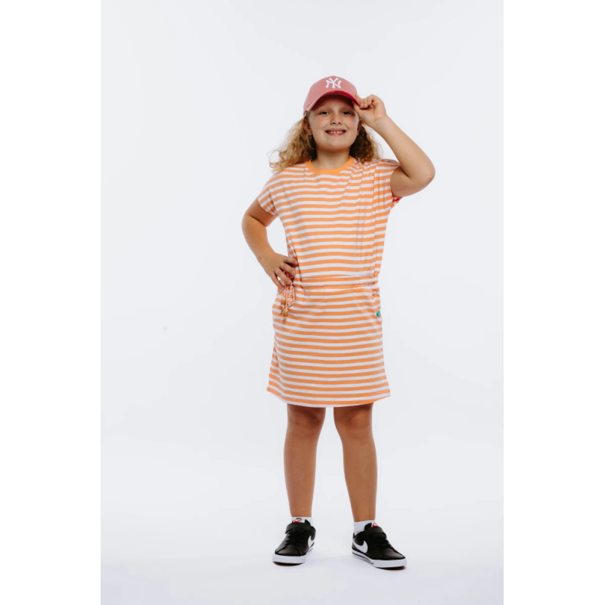 Dievčenské šaty AUTHORITY D-DORIANA G papaya stripe · záber 2