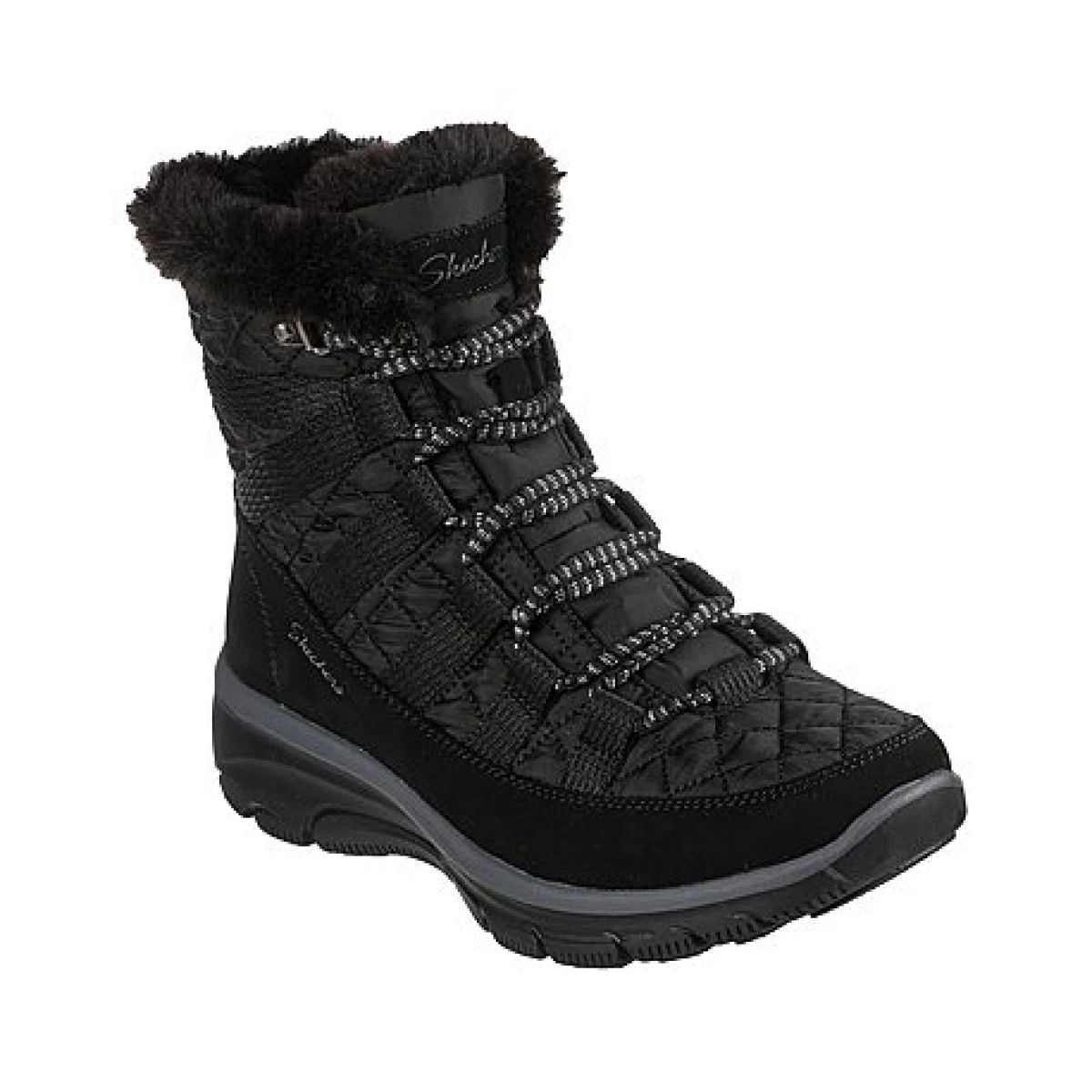 Dámske vysoké zimné topánky SKECHERS Easy Going Moro Street black · záber 1