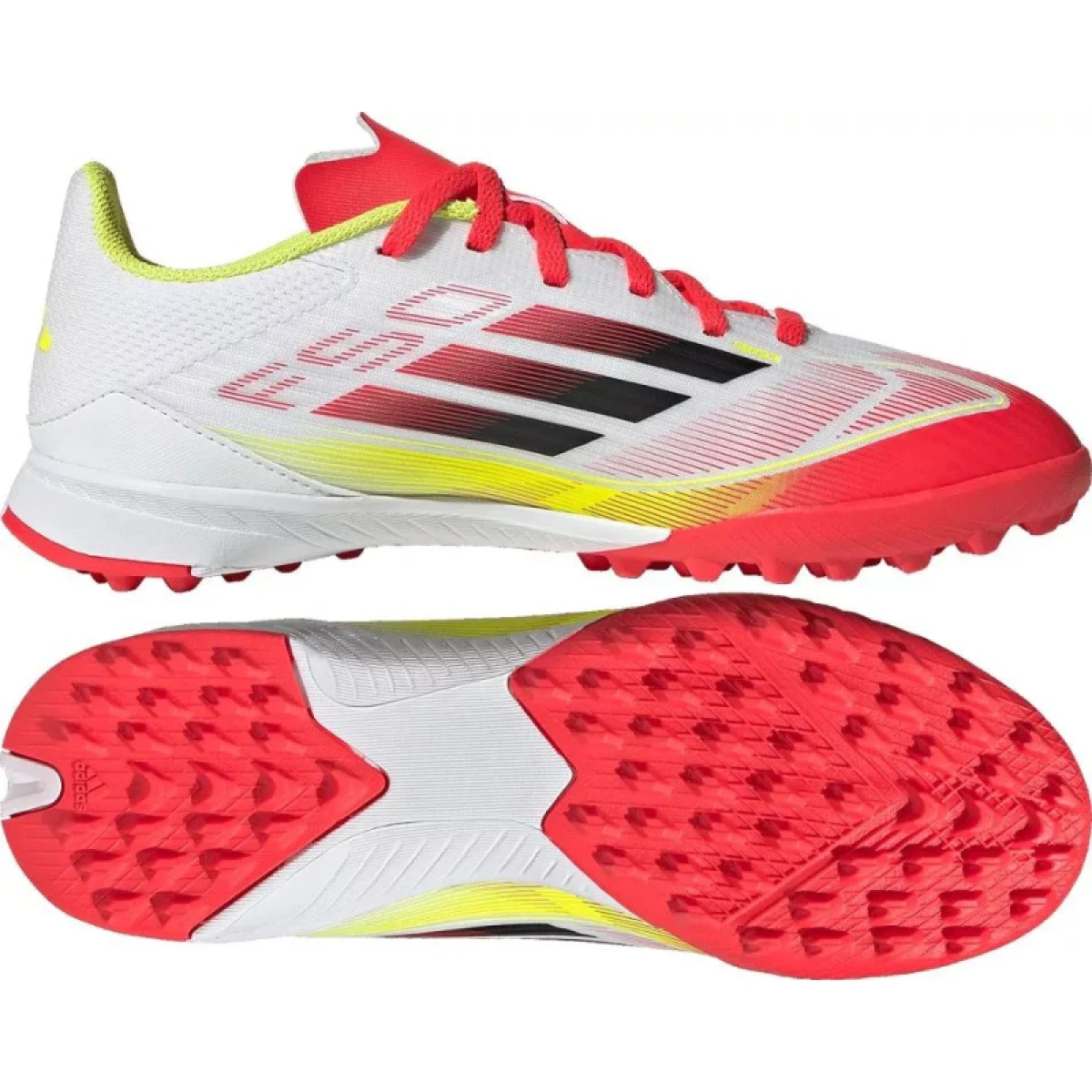 Chlapčenské futbalové kopačky turfy ADIDAS F50 League Jr TF cloud white core black solar yellow · záber 5