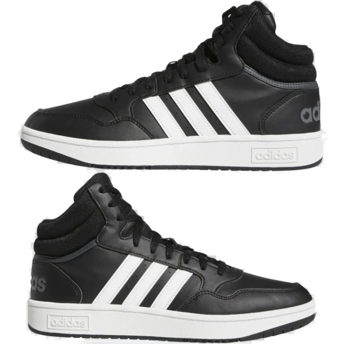 Pánska rekreačná obuv ADIDAS Hoops 3.0 Mid M core black cloud white grey six · záber 5