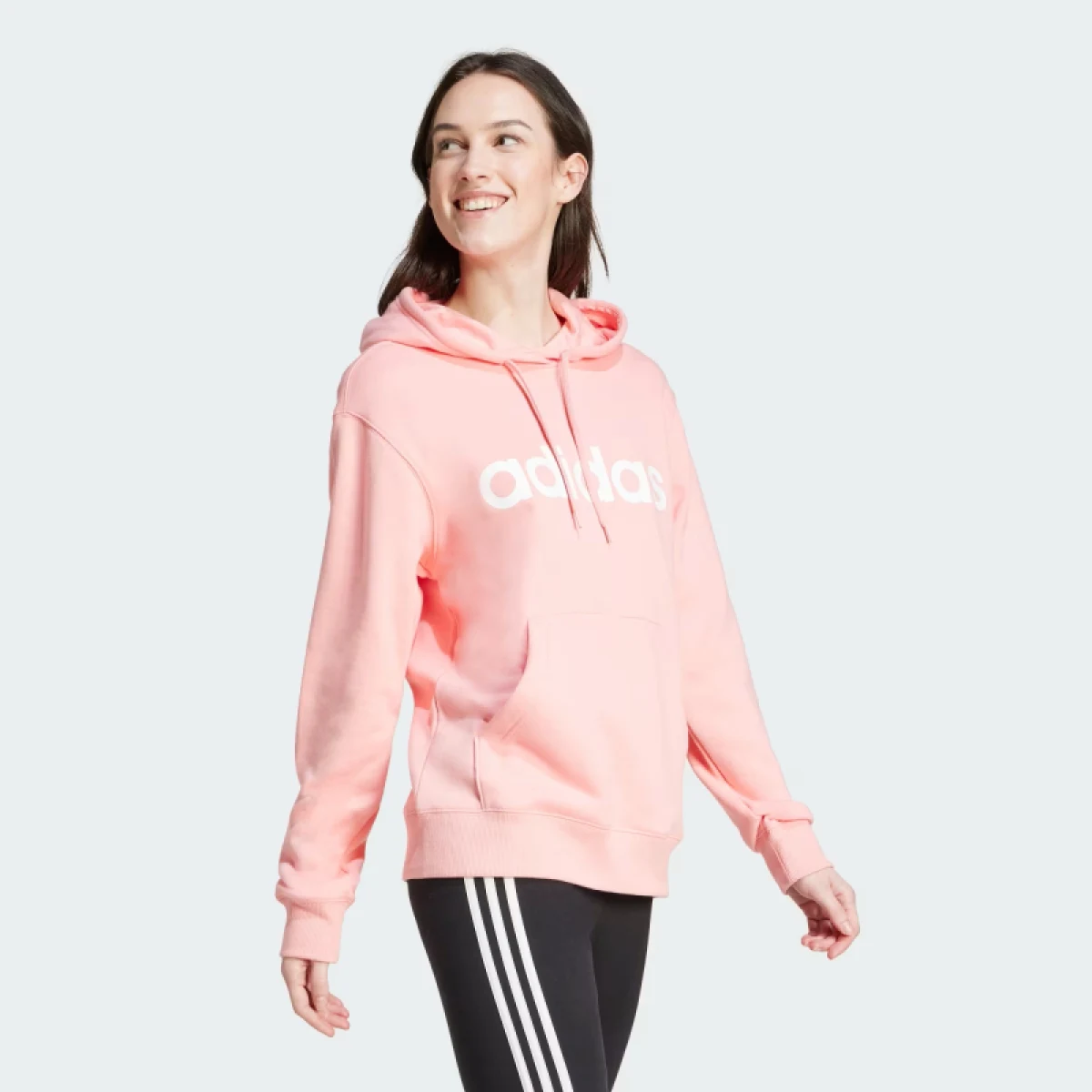 Dámska mikina s kapucňou ADIDAS W LIN FT HD-IY9186-Pink · záber 3