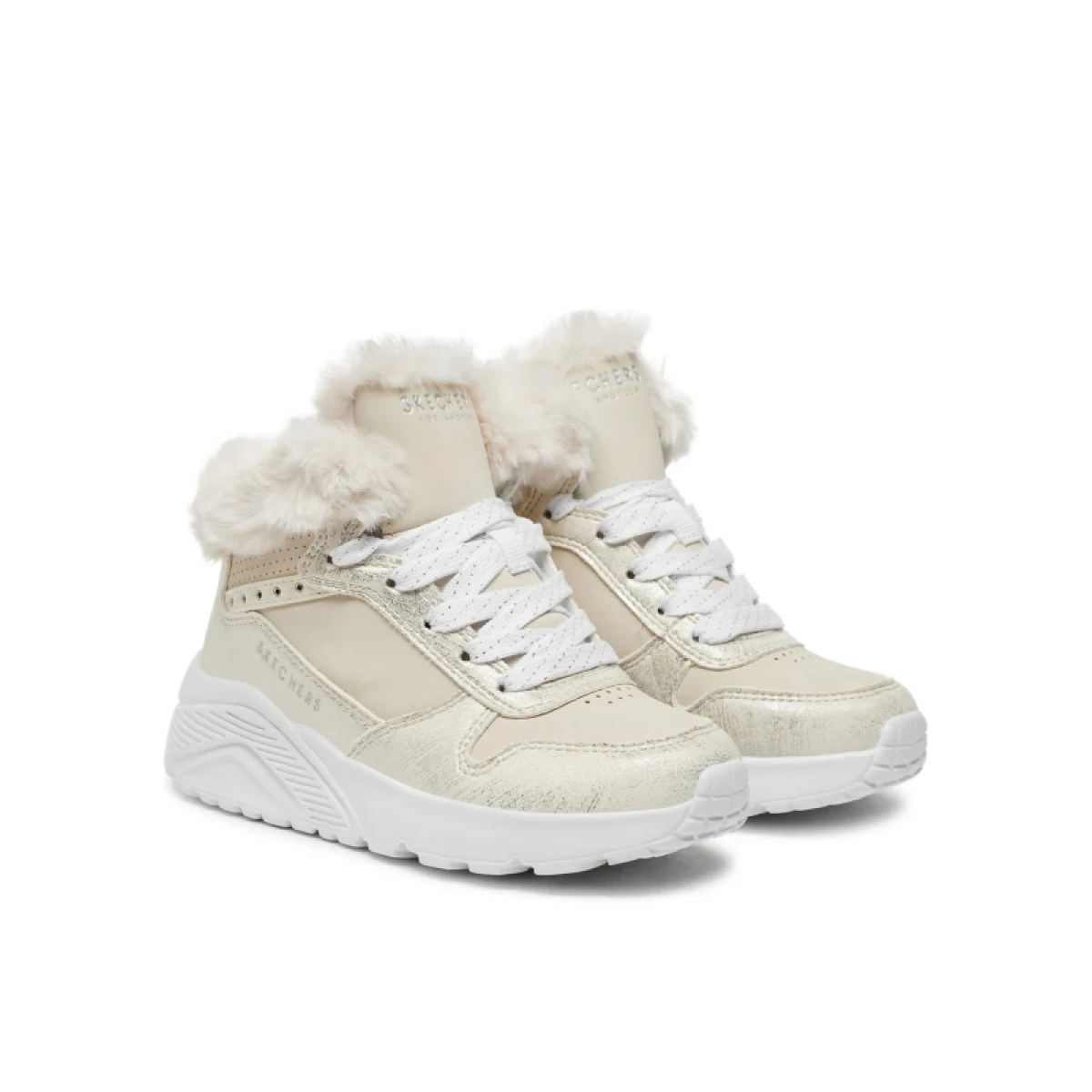 Dievčenské členkové zimné topánky SKECHERS Uno Lite Comfurt Collar natural · záber 2