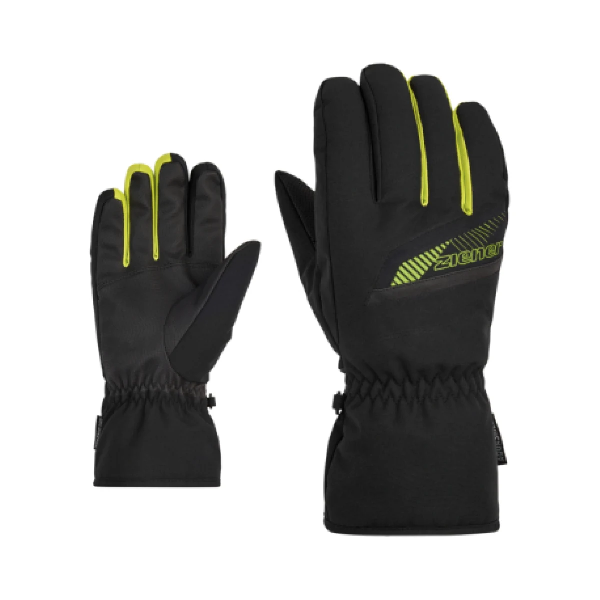 Pánske lyžiarske rukavice ZIENER GORDAN-801079-12490-black lime · záber 1
