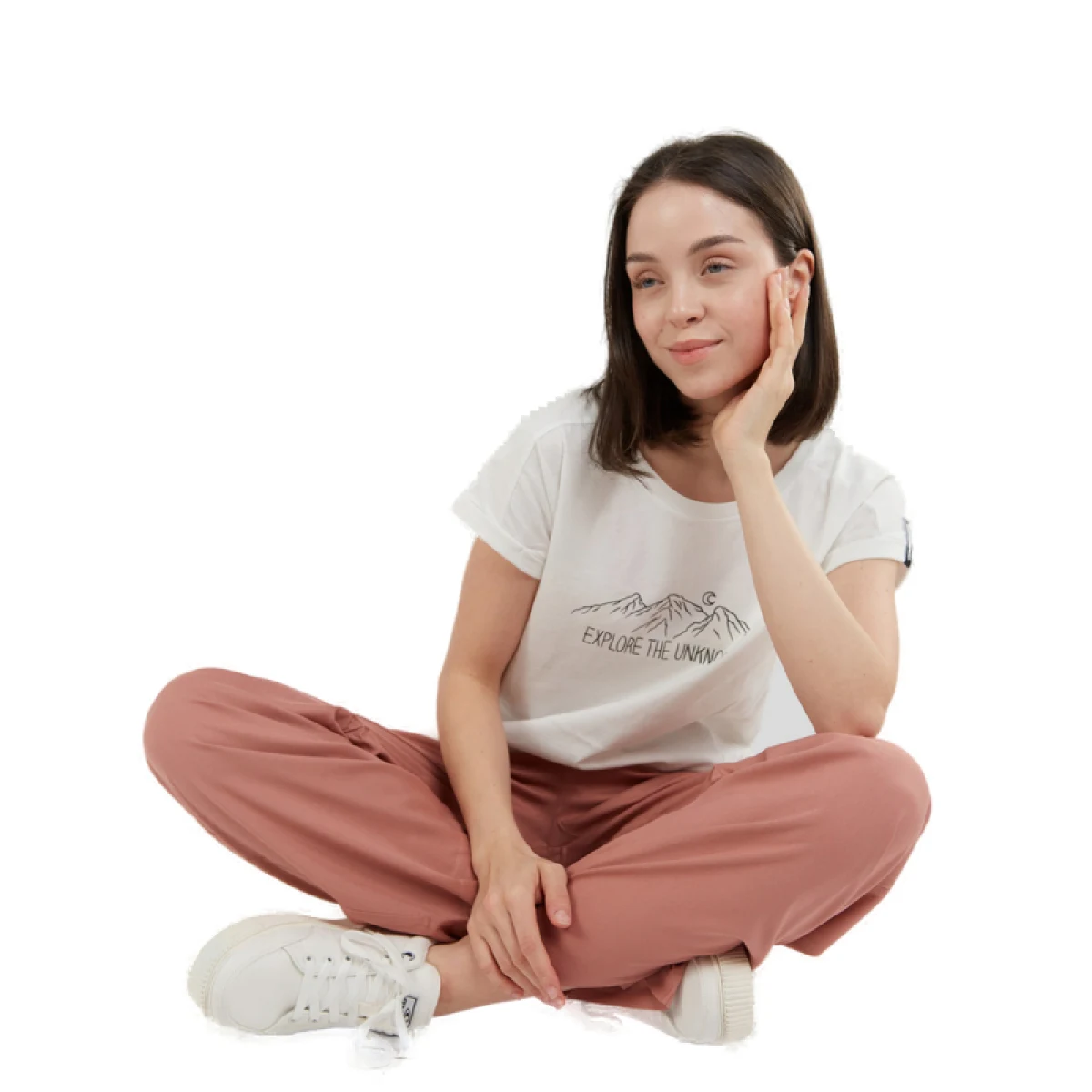Dámske turistické tričko s krátkym rukávom FUNDANGO Atmos T-shirt-170-stone · záber 3