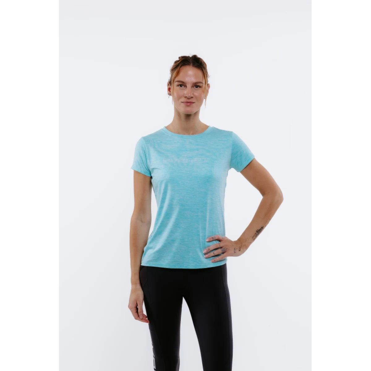 Dámske turistické tričko s krátkym rukávom EVERETT TecaShirt W blue melange · záber 2