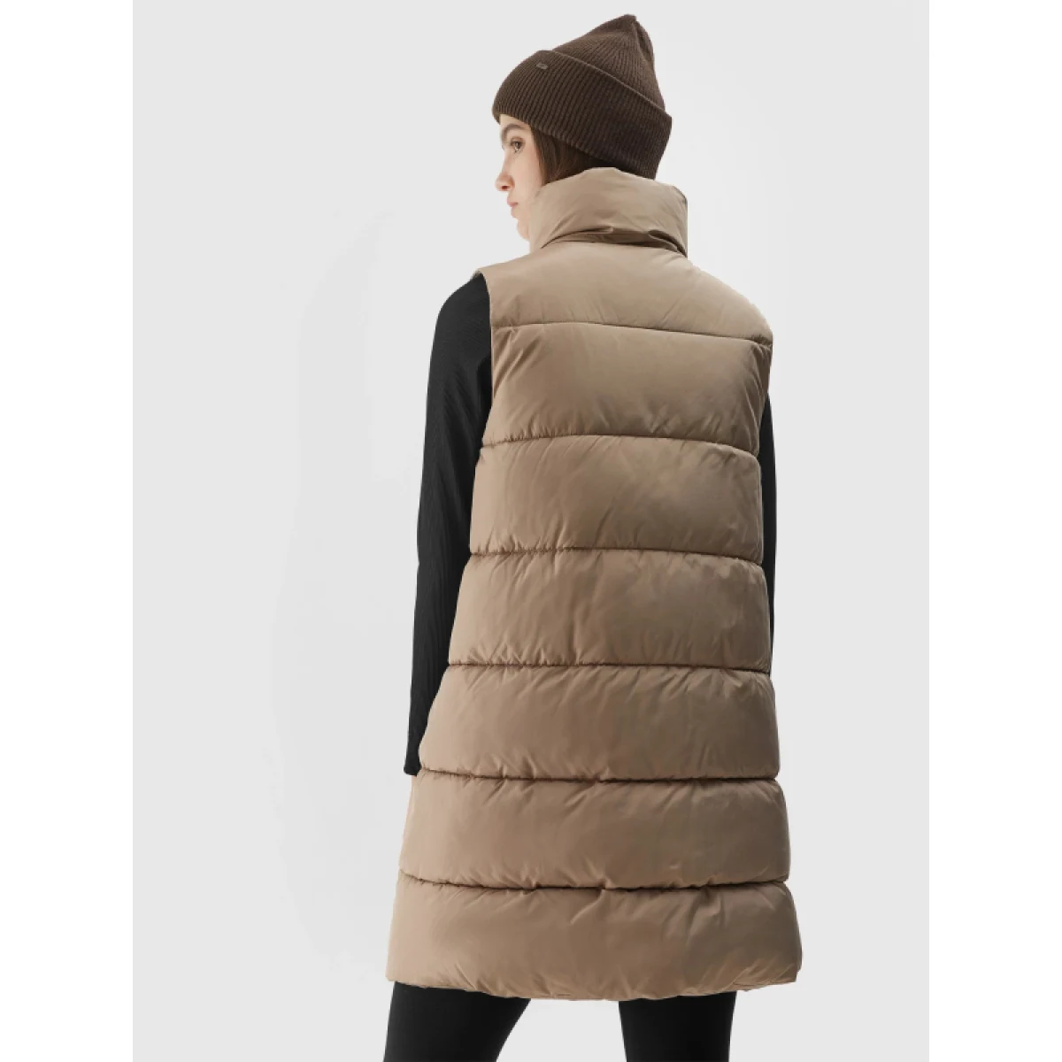 Dámska vesta 4F VEST-AW23TVESF076-82S-LIGHT BROWN · záber 4