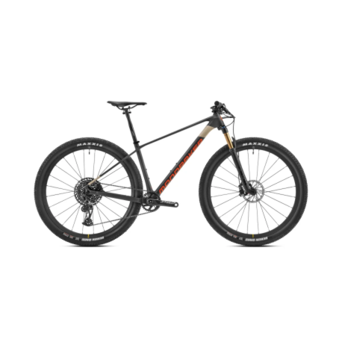 Horský bicykel MONDRAKER Podium Carbon R, translucent silver carbon desert grey orange · záber 1