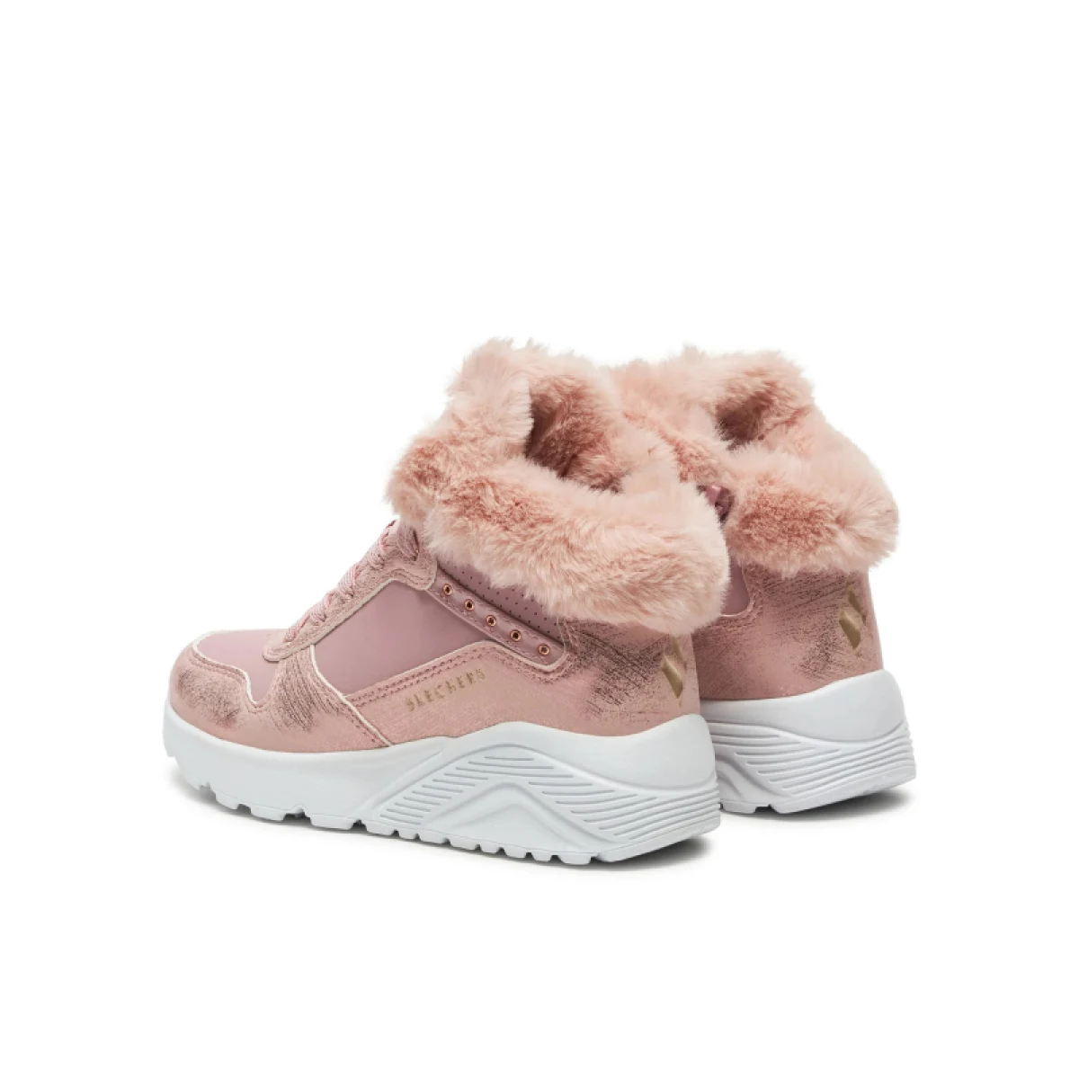 Dievčenské členkové zimné topánky SKECHERS Uno Lite Comfurt Collar mauve · záber 3