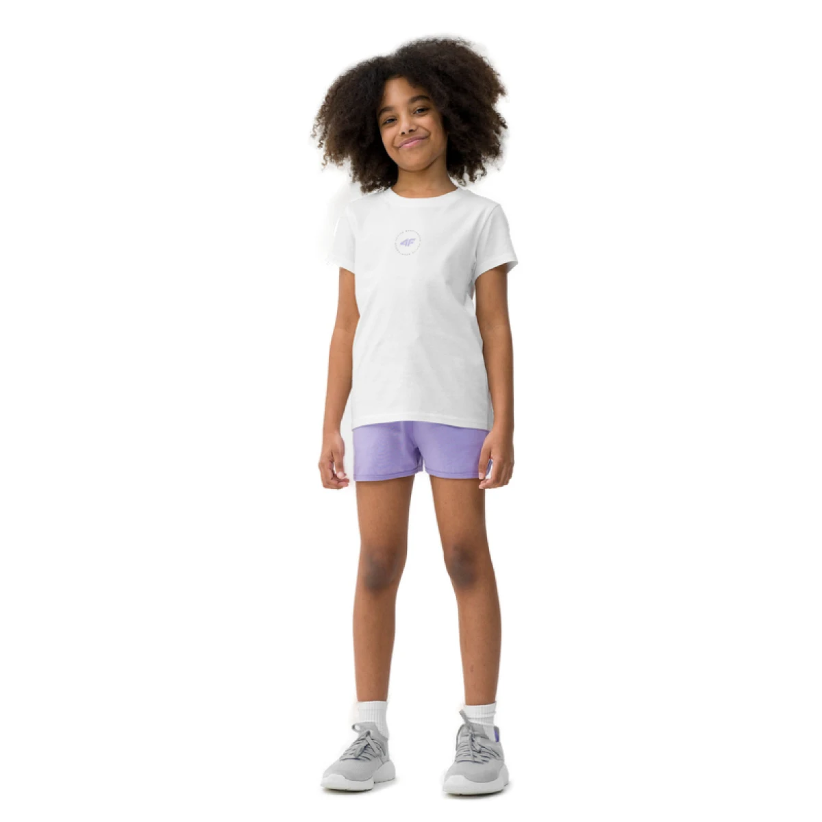 Dievčenské teplákové kraťasy 4F JUNIOR SHORTS CAS-4FJWSS24TSHOF280-52S-LIGHT VIOLET · záber 5