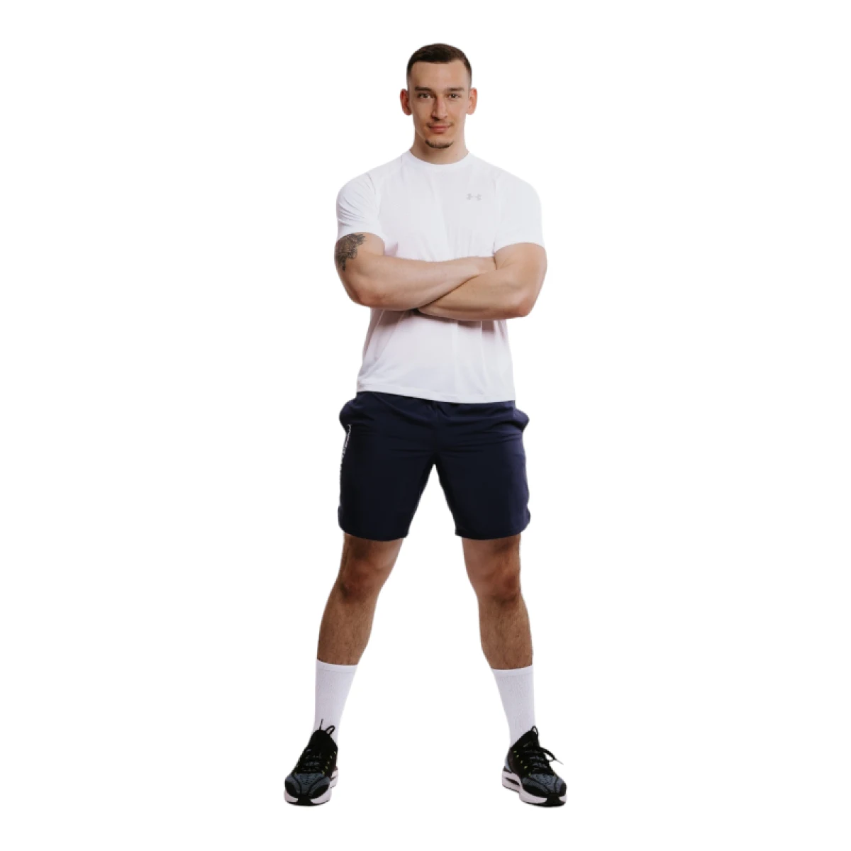 Pánske tréningové kraťasy UNDER ARMOUR UA Tech Woven Wordmark Short-NVY · záber 2