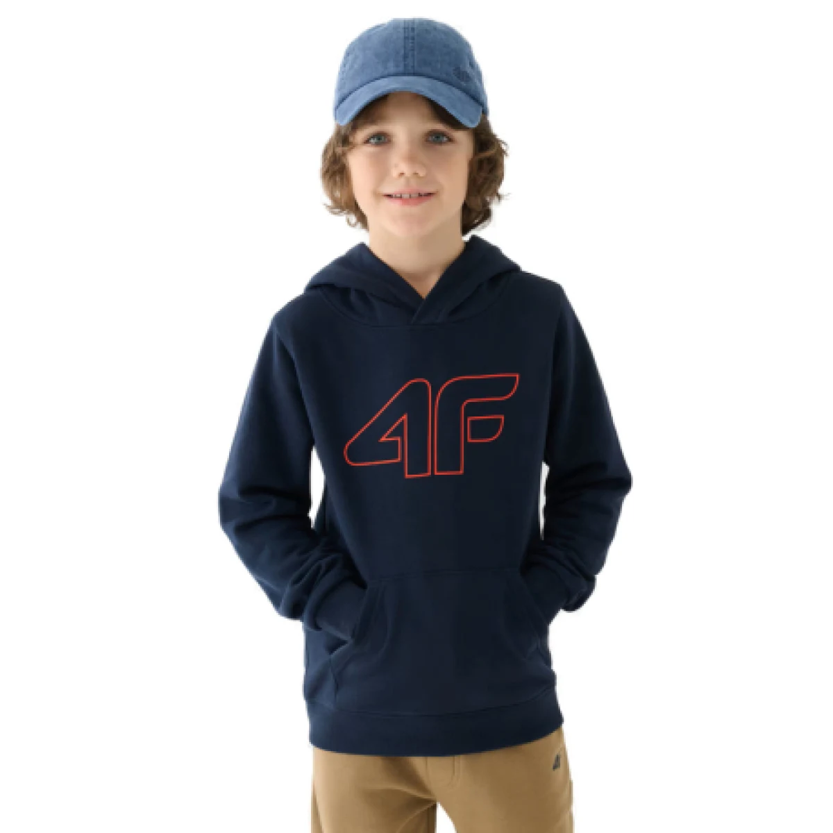 Chlapčenská mikina s kapucňou 4F JUNIOR SWEATSHIRT-JWMM00TSWSM1292-31S-NAVY · záber 1