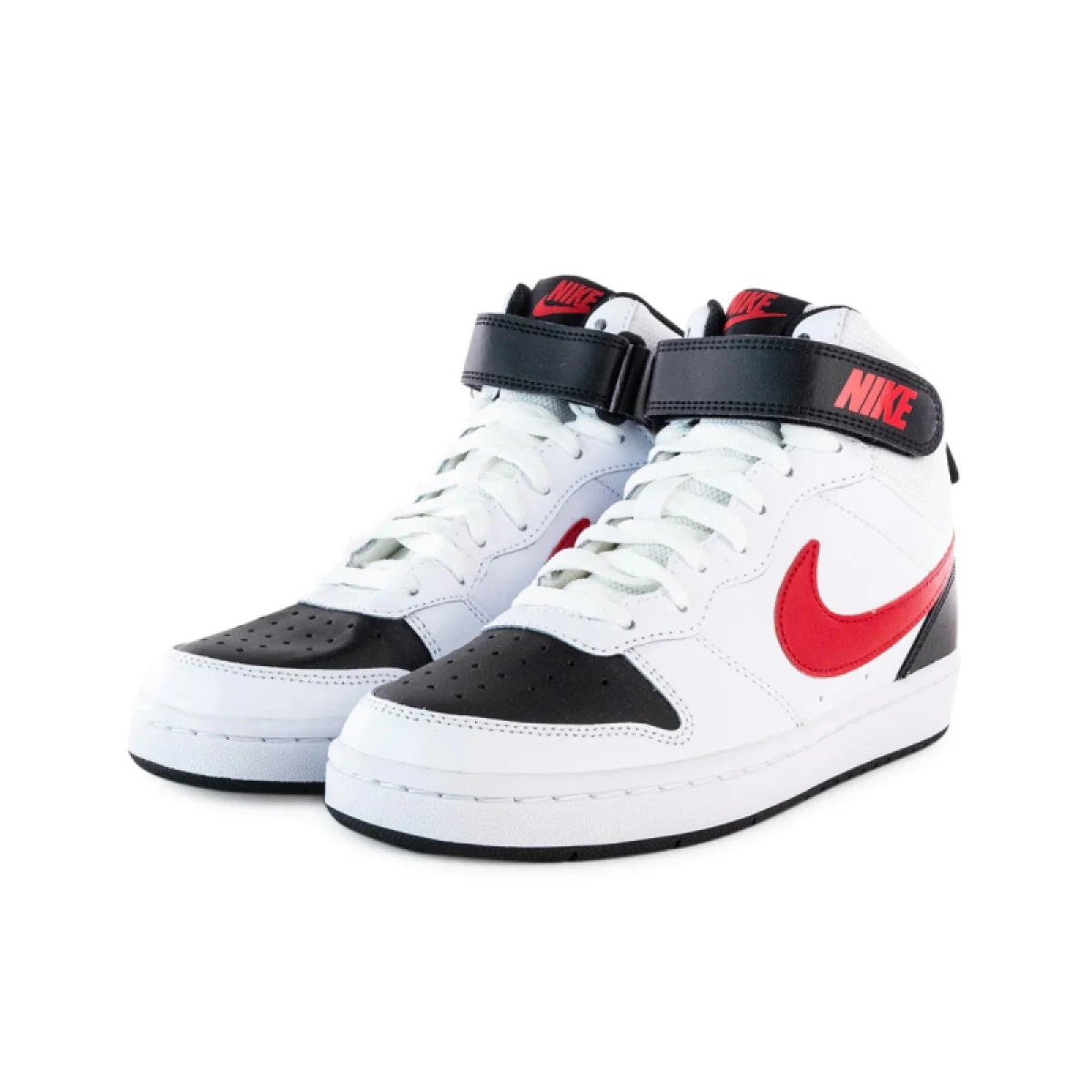 Chlapčenská rekreačná obuv NIKE Court Borough Mid 2 white black university red · záber 4