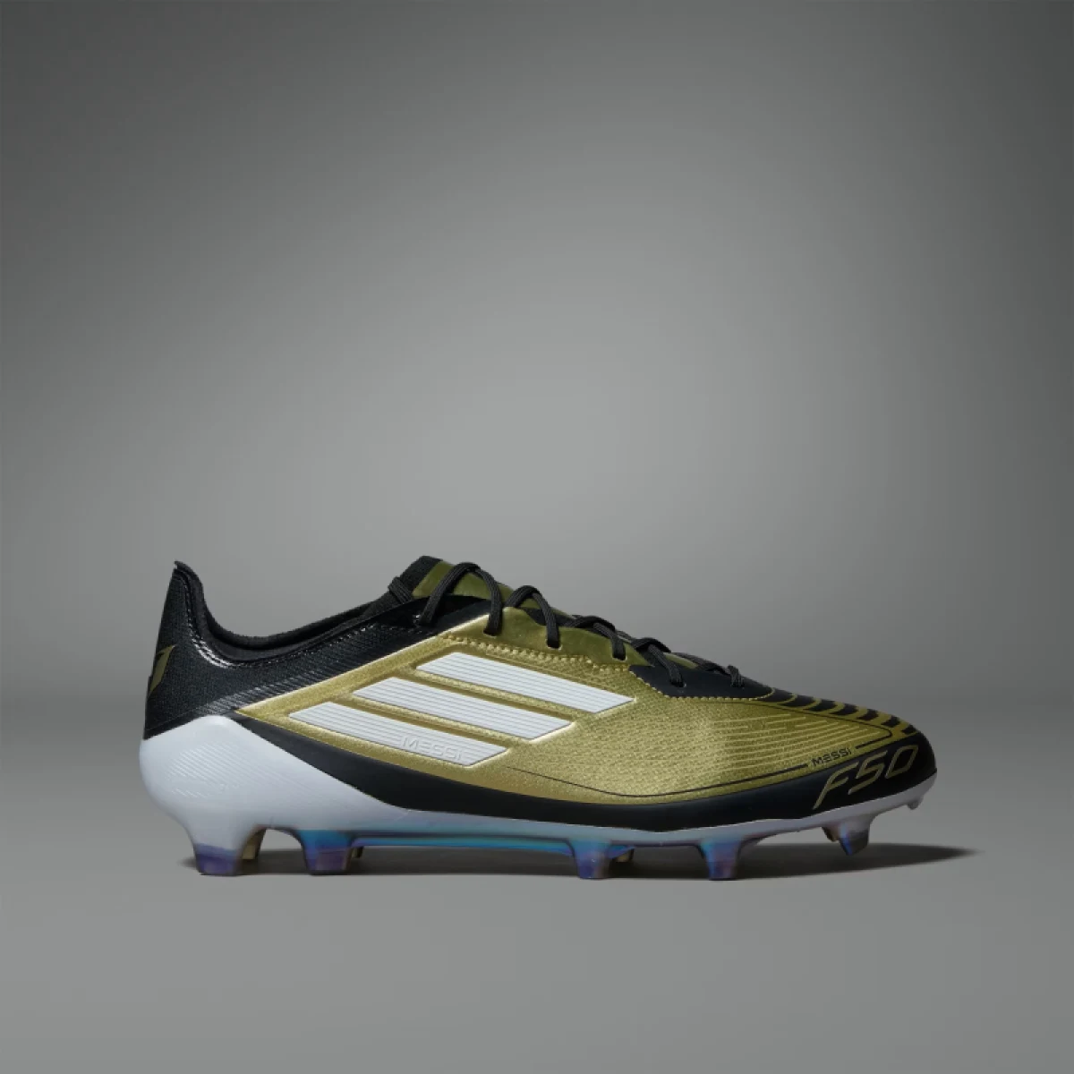 Pánske futbalové kopačky outdoorové ADIDAS F50 Elite Messi M FG gold metallic cloud white core black · záber 5