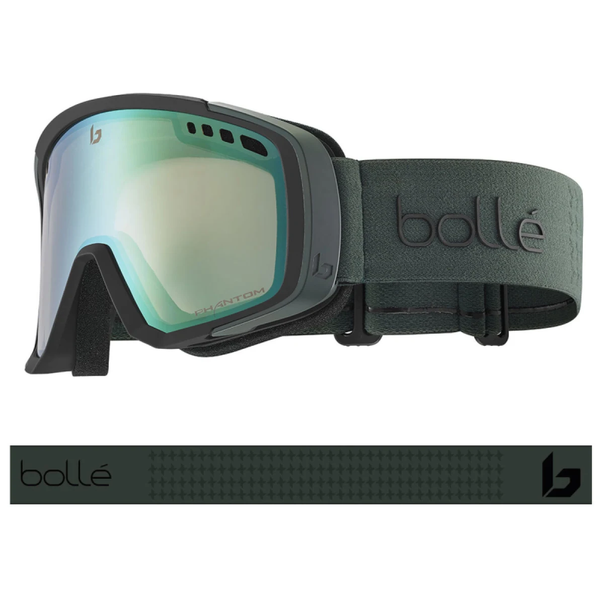 Lyžiarske okuliare BOLLE MAMMOTH Black Forest Matte - Phantom Green Emerald Photochromic Cat 1 to 3 · záber 2