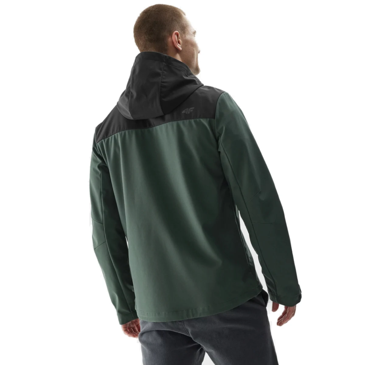 Pánska turistická softshellová bunda 4F SOFTSHELL JACKET-AW23TSOFM155-40S-DARK GREEN · záber 3