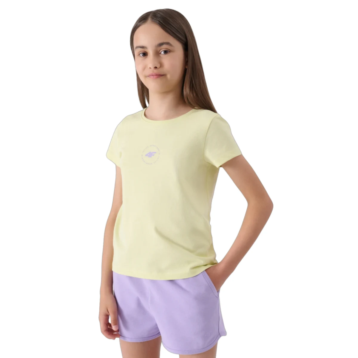 Dievčenské teplákové kraťasy 4F JUNIOR SHORTS CAS-4FJWSS24TSHOF280-52S-LIGHT VIOLET · záber 3