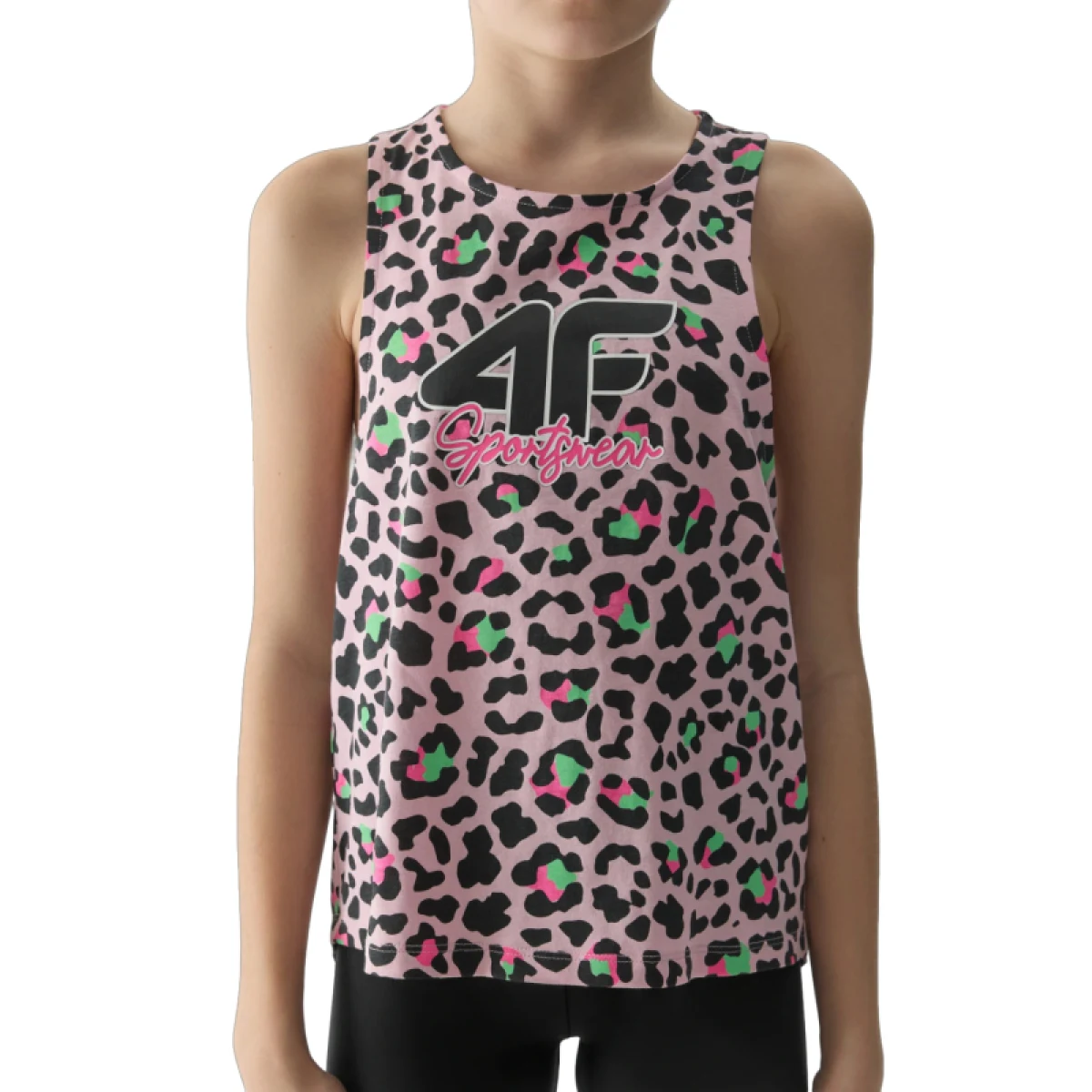 Dievčenské tielko 4F JUNIOR TSHIRT-4FJWSS24TTSHF1141-56A-LIGHT PINK ALLOVER · záber 3