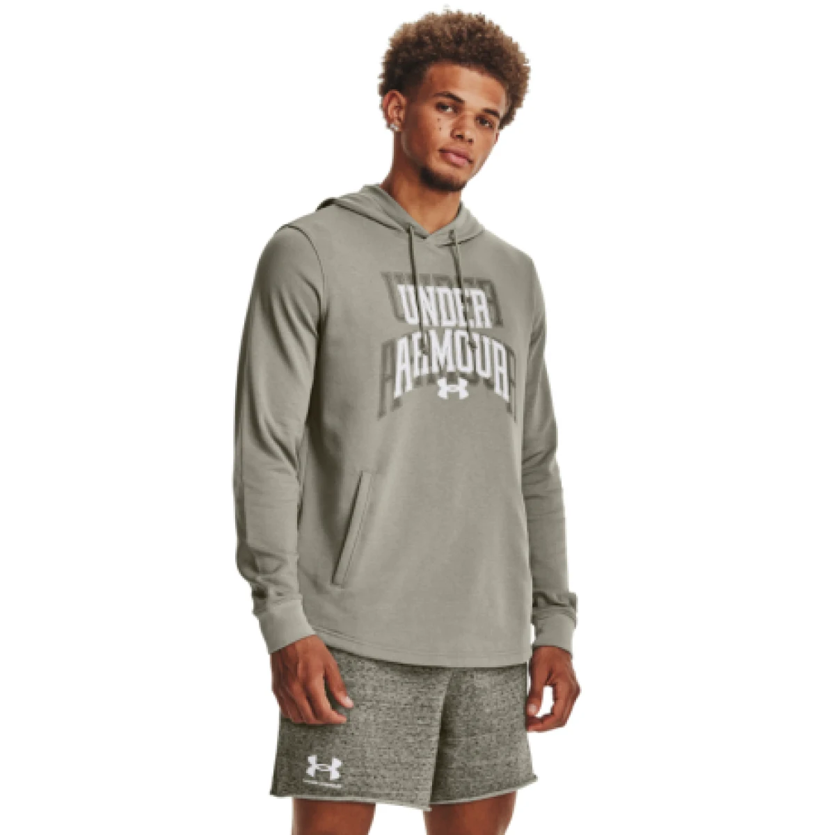 Pánska mikina s kapucňou UNDER ARMOUR UA Rival Terry Graphic HD-GRN · záber 1