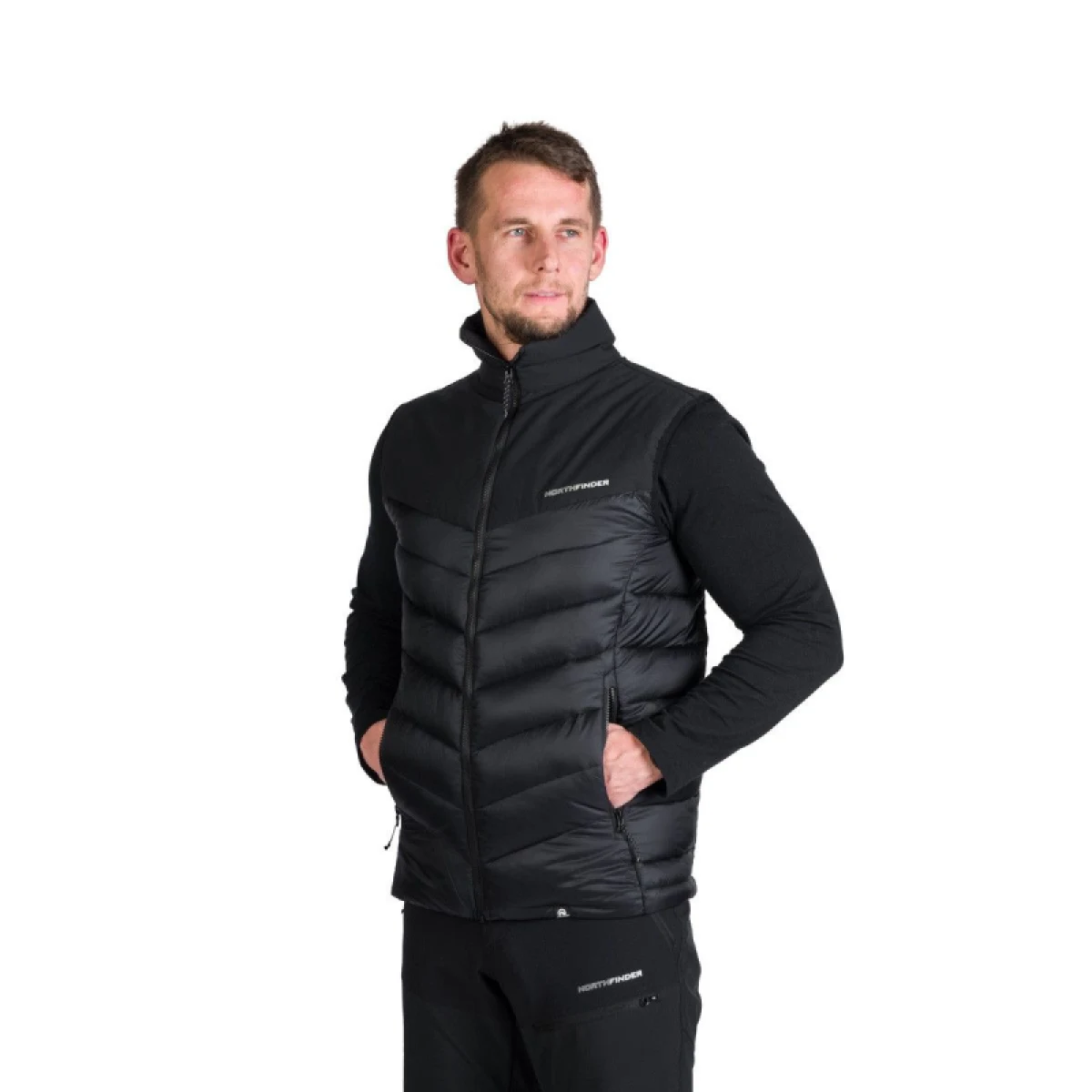 Pánska turistická vesta NORTHFINDER FILIPPO-270blackblack · záber 2