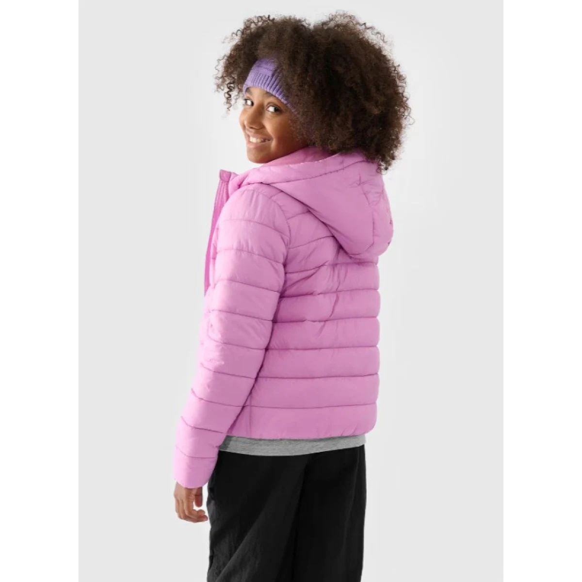 Dievčenská bunda 4F JUNIOR DOWN JACKET-JWAW24TDJAF449-54S-PINK · záber 4