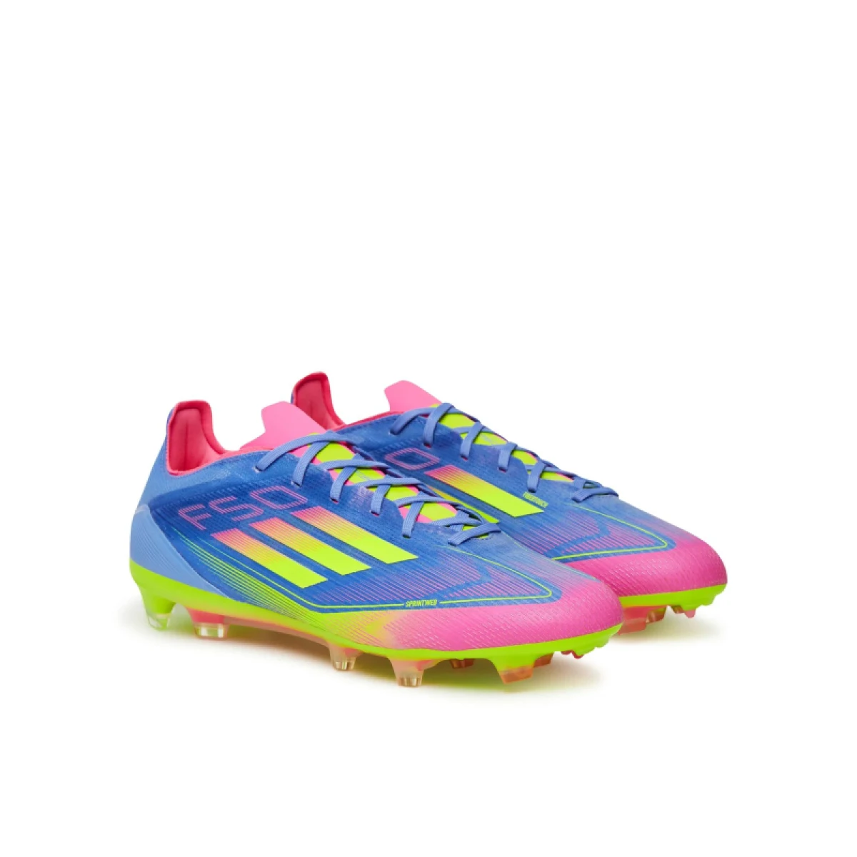 Pánske futbalové kopačky outdoorové ADIDAS F50 Pro M FG blue fusion lucid lemon lucid pink · záber 2