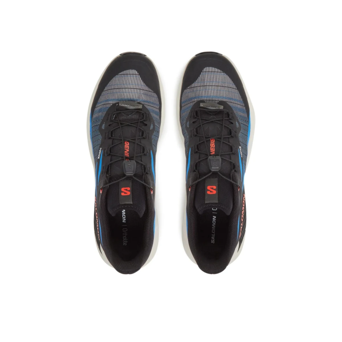 Pánska bežecká trailová obuv SALOMON Genesis M black french blue cherry tomato · záber 3