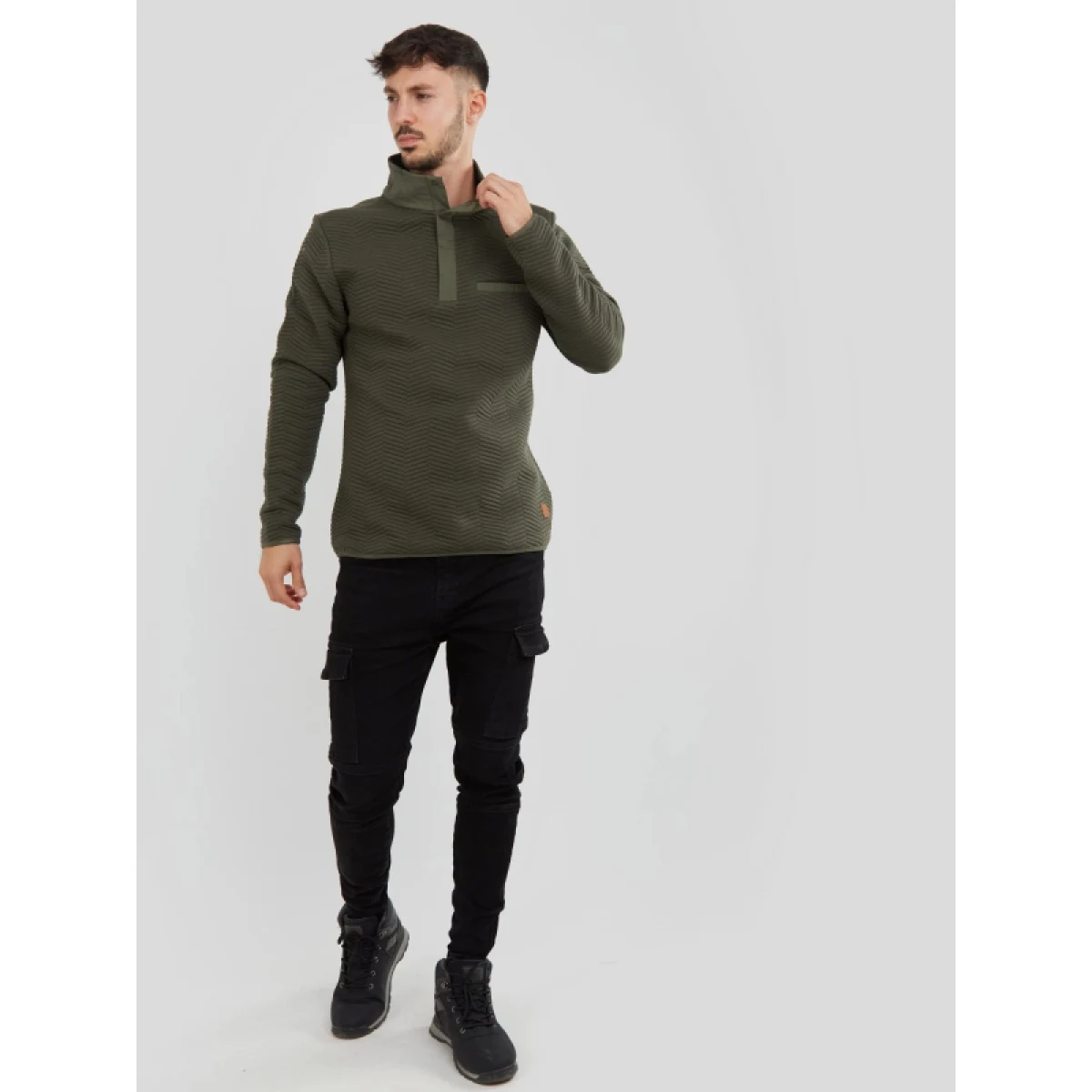 Pánska mikina FUNDANGO Vertigo Sweatshirt-590-oliv · záber 3