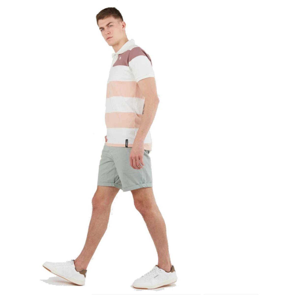 Pánske polo tričko s krátkym rukávom FUNDANGO Incognito Stripe Poloshirt-311-powder stripe · záber 3