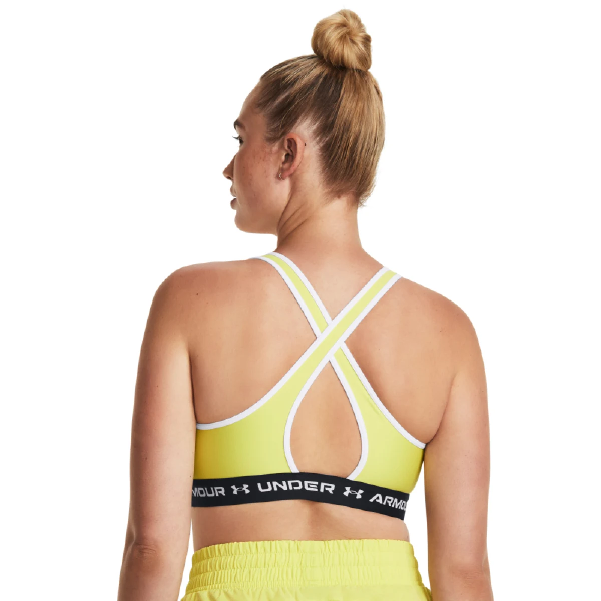 Dámska tréningová športová podprsenka UNDER ARMOUR UA Crossback Mid Bra-YLW · záber 4