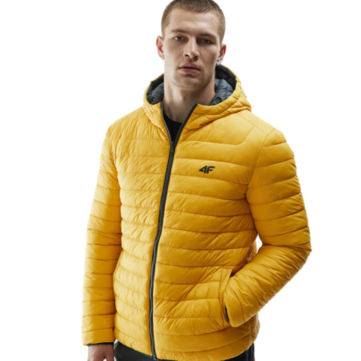 Pánska turistická bunda 4F DOWN JACKET-AW23TDJAM242-20S-DEEP BLACK · záber 1