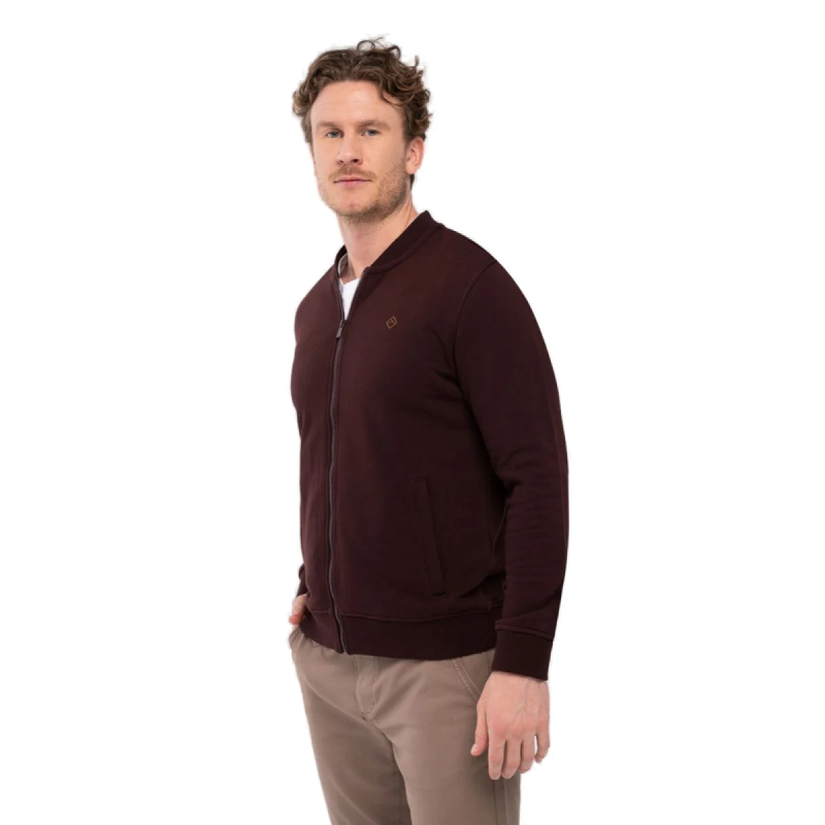 Pánska mikina so zipsom VOLCANO B-COLLEGE-403-BURGUNDY · záber 2
