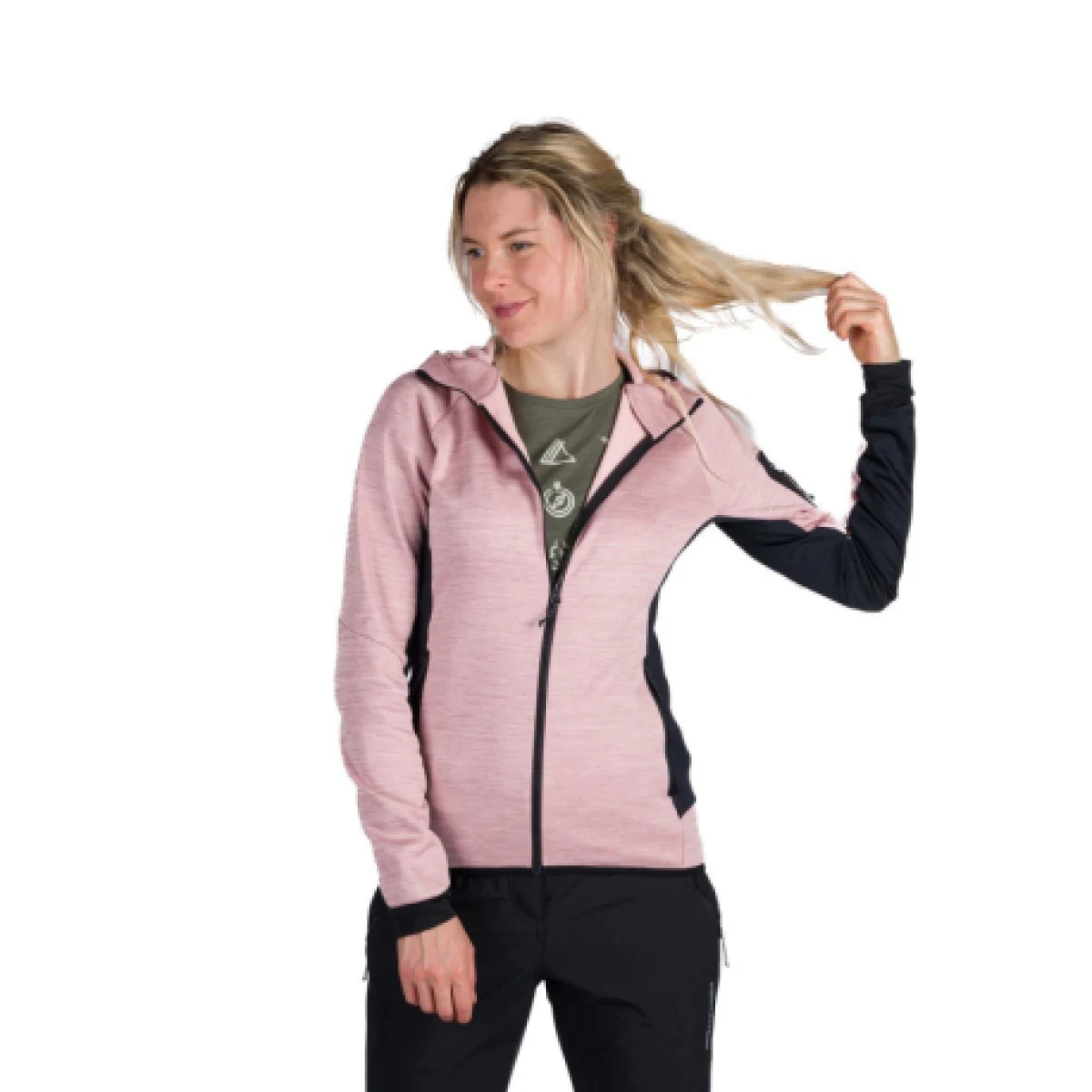 Dámska turistická mikina so zipsom NORTHFINDER COLEEN-521roseblack · záber 1